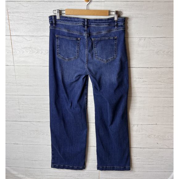 J Jill Jeans Womens Size 12P Medium Wash Wide Leg Patch Pockets Cotton Blend - Picture 9 of 16